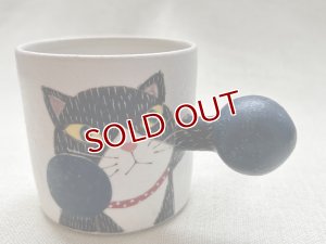 画像1: 外山亜基雄：ボクシングパンチ猫マグカップ【Lサイズ】-2- (1)