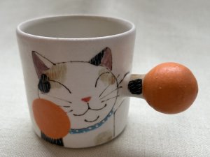 画像1: 外山亜基雄：ボクシングパンチ猫マグカップ【Lサイズ】-5- (1)