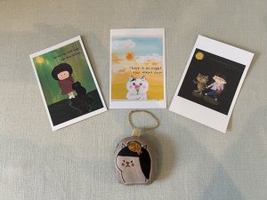 画像1: チマホマ社：ポストカード3枚とキーホルダーセット【2】（全額寄付） (1)