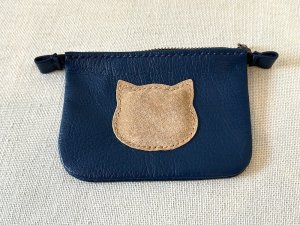 画像1: あられ缶：本革の猫顔ぷっくりミニポーチ【3】（全額寄付） (1)