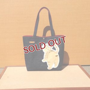 画像1: にゃん玉トートバッグ(　Mサイズ)キジトラ猫 (1)