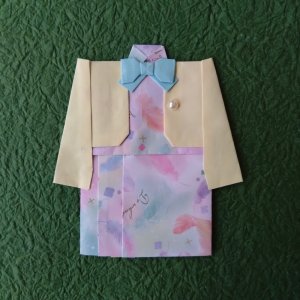 画像1: 晴空：ポチ袋・女児ワンピース　(薄黄色) (1)