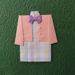 画像1: 晴空：ポチ袋・女児ワンピース　(オレンジ色) (1)