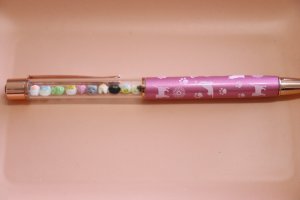 画像1: さおちょめねんど。：ミニチュアパーツボールペン🐾【ラメピンク】名入れ無料 (1)