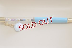 画像1: さおちょめねんど。：肉球チャーム付・ミニチュアパーツボールペン【ラメ水色】（全額寄付） (1)