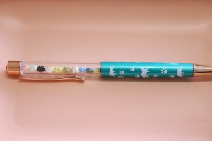 画像1: さおちょめねんど。：ミニチュアパーツボールペン🐾【ラメターコイズブルー】名入れ無料（全額寄付） (1)