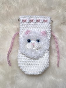 画像1: ACHINEKO：ねこホルダー【白猫】（全額寄付） (1)