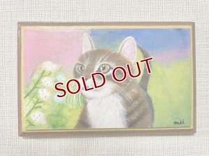 画像1: みい：トールペイント ミニサイズ「キジシロ猫」(全額寄付） (1)