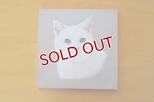 画像1: みい：トールペイント 「白猫」(全額寄付） (1)