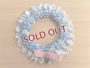 画像1: 水色POP+水色レースシュシュ 24cm (1)