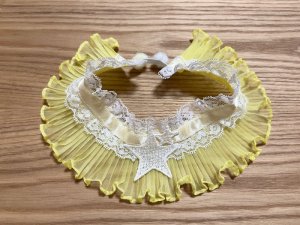 画像1: プリーツレースシュシュ/黄色26cm (1)