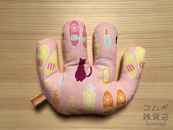 画像1: 拘縮予防てのひら保護の「ニギニギ」【ピンク猫柄】 (1)