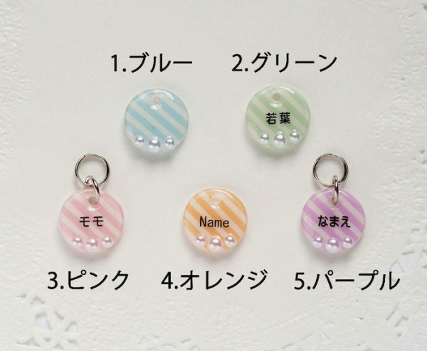 画像2: 猫用迷子札名入れオーダー【ストライプ】一部寄付 (2)