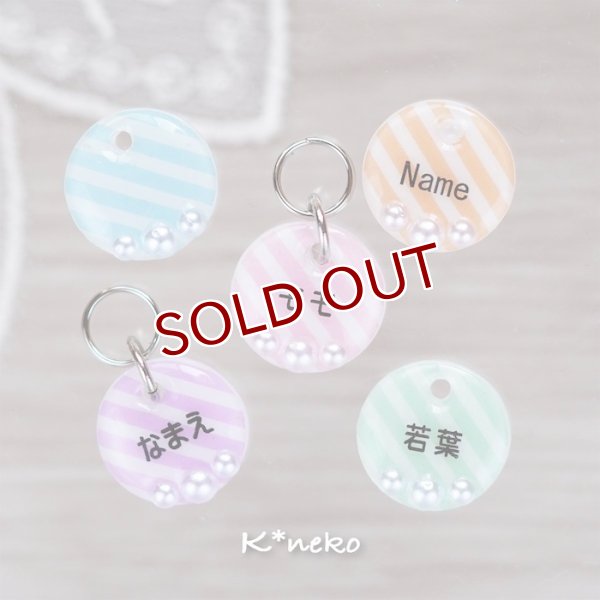 画像1: 猫用迷子札名入れオーダー【ストライプ】一部寄付 (1)