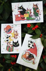 画像1: ポストカードクリスマス柄3枚セット【B】お一人様2セットまで (1)