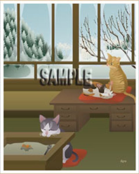 画像1: ６切イラスト＜雪の日＞ (1)