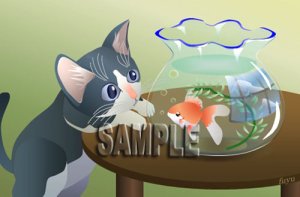 画像1: ポストカード＜be my friend〜金魚編〜＞ (1)