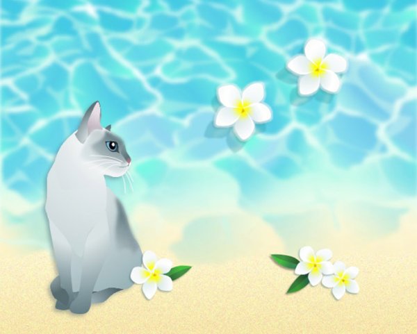 画像1: ６切イラスト＜水辺＞ (1)