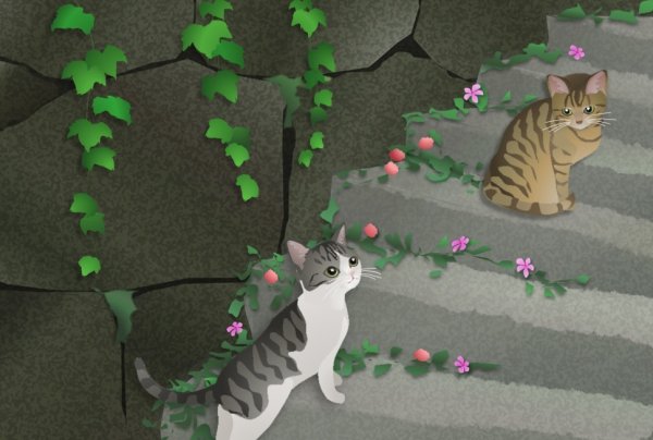 画像1: ポストカード ＜石段＞ (1)
