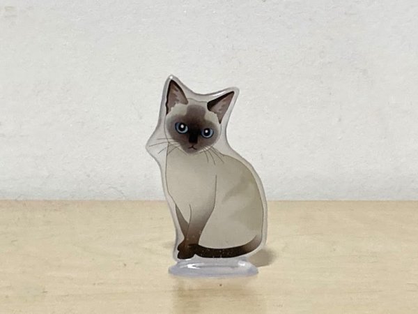 画像1: may's shop  縁側：猫のミニスタンド【シャム】 (1)
