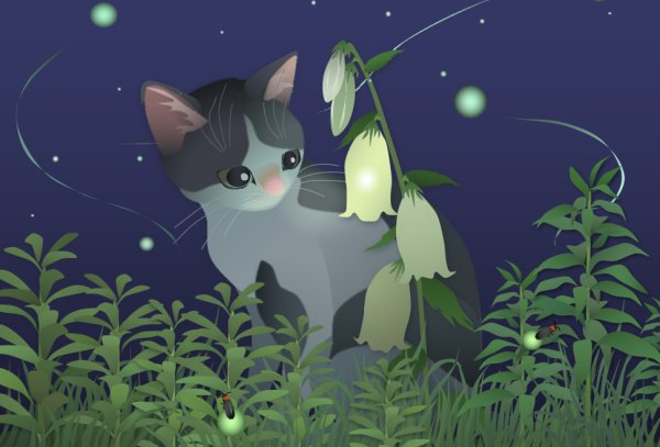 画像1: may's shop  縁側：ポストカード【ほたるぶくろ】 (1)