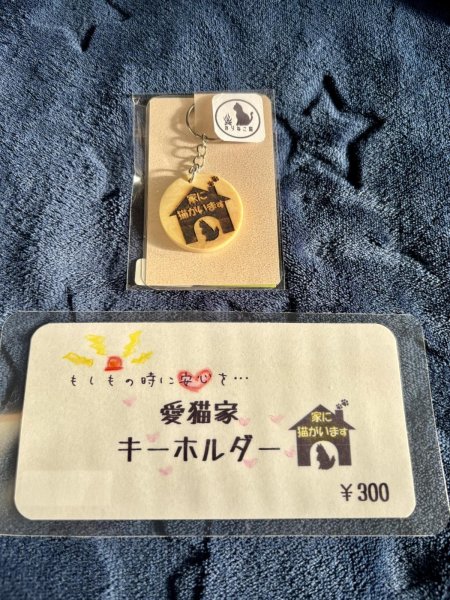 画像1: のらねこ屋：愛猫家キーホルダー【長毛さん】 (1)