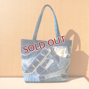 画像1:  デニムパッチ　トートバッグ (1)