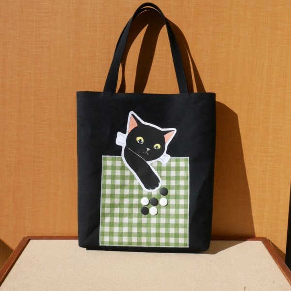 画像1: 白黒つける　トートバッグ (1)