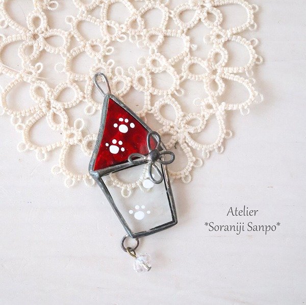 画像1: クリスマスカラーのお家のミニオーナメント　レッド (1)