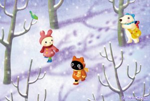 画像1: 月魚ひろこ：ポストカード＜冬のともだち＞ (1)