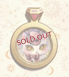 画像1: ゆーぽん：水彩原画「モダンなしろねこお嬢様」(全額寄付） (1)
