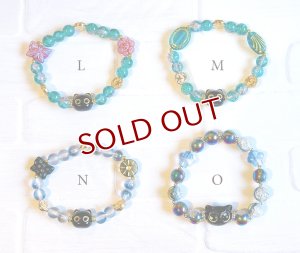 画像1: ゆーぽん：【再入荷】ねこフェイスブレスレット「8種」(全額寄付） (1)