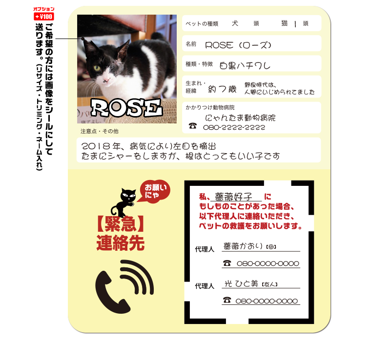 ペット緊急カード