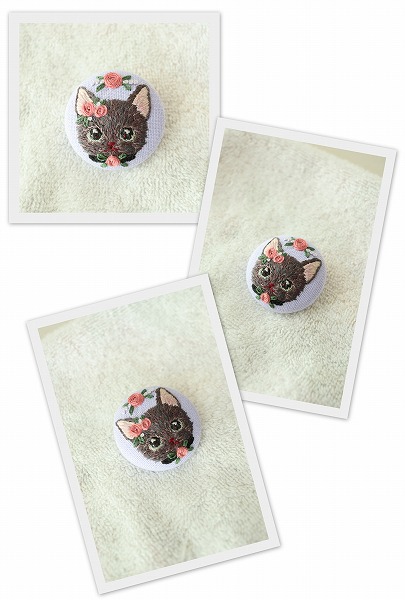 刺繍ブローチ
