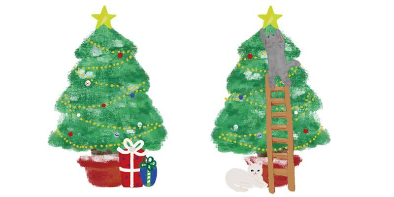 メッセージカード【クリスマスツリー】封筒とシール付き